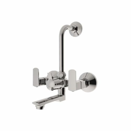 Wall Mixer with Provision for Overhead Shower with L-Bend Pipe Chrome